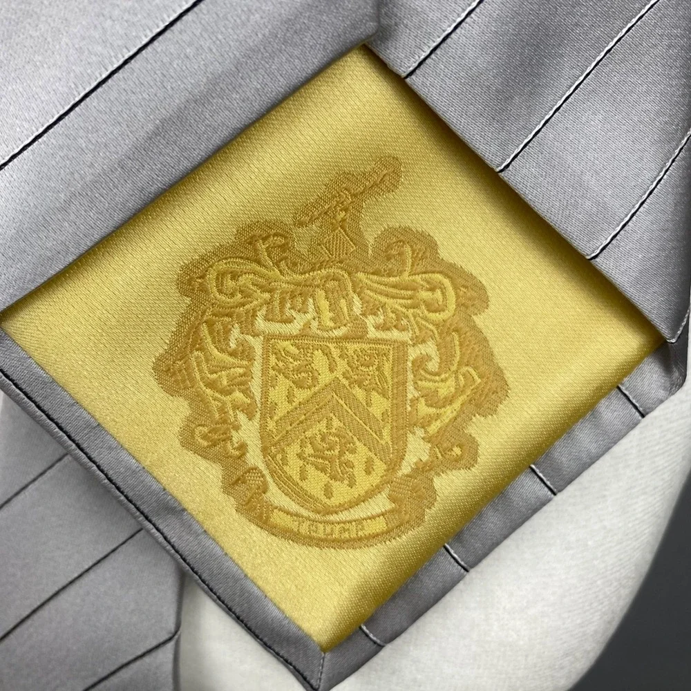 Donald J. Trump Signature Collection Silver Grey Striped 100% Silk Necktie